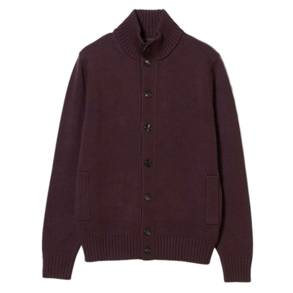 Banana Republic Men's Cotton Cardigan Sweater Jacket Maroon Size Medium NEW